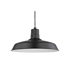 Black Cord Hung Pendant Barn Light with 16