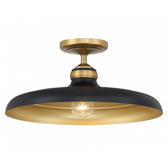 Minka Lavery Rolando Hidalgo Crowne Dark Matte Black & Legacy Brass Semi-Flushmount Light