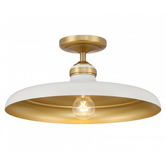 Minka Lavery Rolando Hidalgo Crowne Off White Cream & Legacy Brass Semi-Flushmount Light