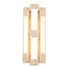 Modern Forms Conan Beige Travertine / Aged Brass LED Sconce