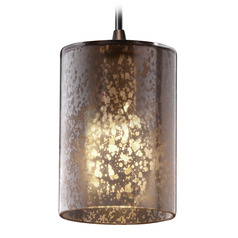 Justice Design Group Pendants Dark Bronze Mini-Pendant Light with Cylindrical Shade