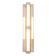 Modern Forms Conan Beige Travertine / Aged Brass LED Sconce