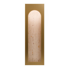 Modern Forms Cadey Beige Travertine / Aged Brass LED Sconce