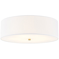Justice Design Classic 25 Inch Drum Flush Mount Brass White