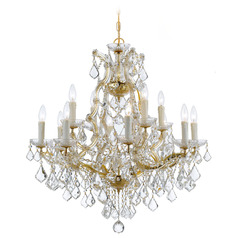 Crystorama Lighting Maria Theresa Gold Crystal Chandelier
