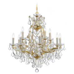 Crystorama Lighting Maria Theresa Gold Crystal Chandelier