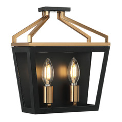 Matteo Lighting Mavonshire Black & Aged Gold Brass Sconce