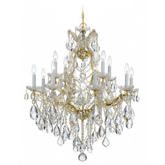 Crystorama Lighting Maria Theresa Gold Crystal Chandelier