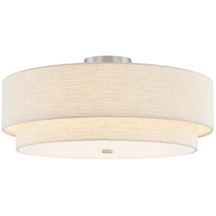 Justice Design Classic 22 Inch Tiered Drum Semi Flush Nickel