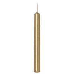 Afx Lighting Eli Satin Brass LED Mini-Pendant Light with Cylindrical Shade