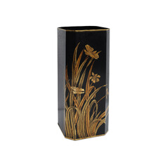 Glasshouse Tole Umbrella Stand in Black & Gold by Currey & Company