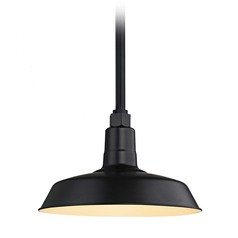 Black Pendant Barn Light with 12