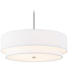 Justice Design Classic 22 Inch Tiered Drum Pendant White