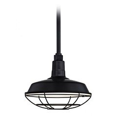Black Pendant Barn Light with 12