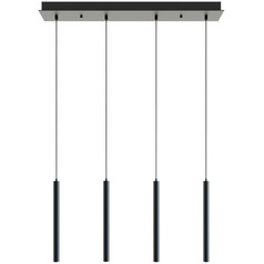 Afx Lighting Eli Black LED Multi-Light Pendant with Cylindrical Shade