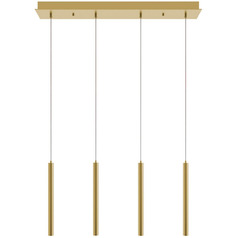 Afx Lighting Eli Satin Brass LED Multi-Light Pendant with Cylindrical Shade