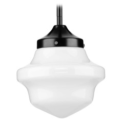 Progress Lighting School House Matte Black Mini-Pendant Light