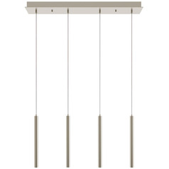 Afx Lighting Eli Satin Nickel LED Multi-Light Pendant with Cylindrical Shade