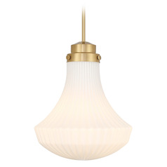 Savoy House Lighting Bartlet Warm Brass Pendant Light with Bell Shade