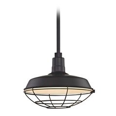 Black Pendant Barn Light with 14