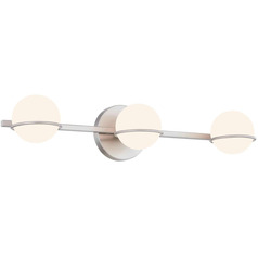 Justice Design Centric 3-Light Bath Bar Nickel Opal