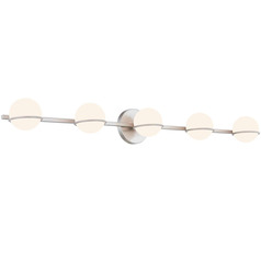 Justice Design Centric 5-Light Bath Bar Nickel Opal