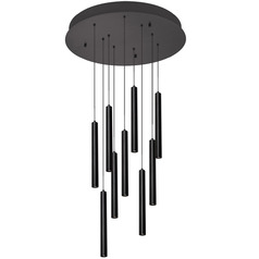 Afx Lighting Eli Black LED Multi-Light Pendant with Cylindrical Shade