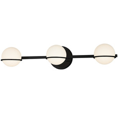 Justice Design Centric 3-Light Bath Bar Black Opal