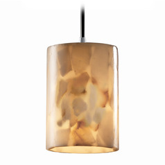 Justice Design Group Pendants Brushed Nickel Mini-Pendant Light with Cylindrical Shade