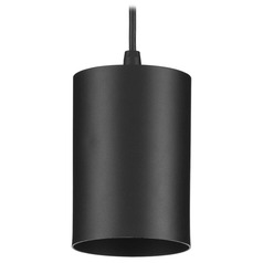 Progress Lighting 5in Cyl Rnds Matte Black Outdoor Hanging Light
