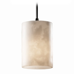 Justice Design Group Pendants Matte Black Mini-Pendant Light with Cylindrical Shade