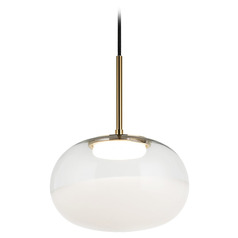Matteo Lighting Jayce Aged Gold Brass LED Pendant Light with Bowl / Dome Shade