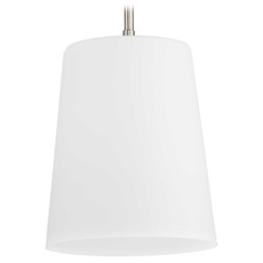 Progress Lighting Clarion Brushed Nickel Mini-Pendant Light with Conical Shade
