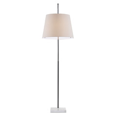 Currey and Company Cloister Oil Rubbed Bronze & White Arc Lamp with Empire Shade