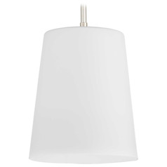 Progress Lighting Clarion Polished Nickel Mini-Pendant Light with Conical Shade