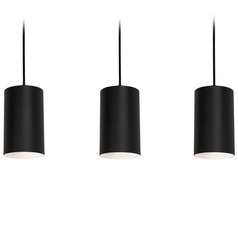 Afx Lighting Tyke Black Multi-Light Pendant with Cylindrical Shade