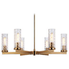 Matteo Lighting Weaver Aged Gold Brass Chandelier