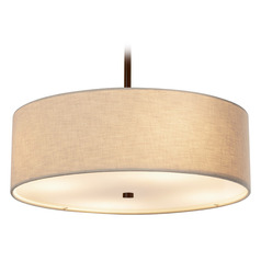 Justice Design Group Classic Dark Bronze Pendant Light with Drum Shade