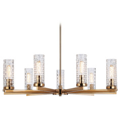 Matteo Lighting Weaver Aged Gold Brass Chandelier