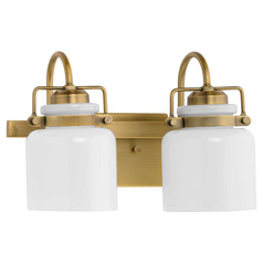 Progress Lighting Fessler Vintage Brass Bathroom Light