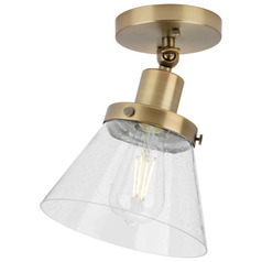 Progress Lighting Hinton Vintage Brass Flushmount Light
