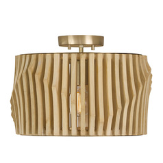 Capital Lighting Archer Blonde Wood and Matte Brass Semi-Flushmount Light