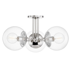 Mitzi Kyla Polished Nickel 3-Light Semi-Flush