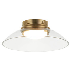 Matteo Lighting Luna Aged Gold Brass LED Flushmount Light