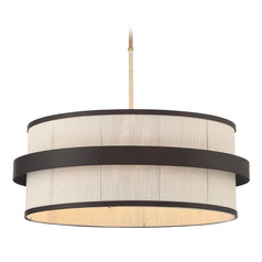 Minka Lavery Harbor Wrap Dark Bronze & Painted Legacy Brass Pendant Light with Drum Shade