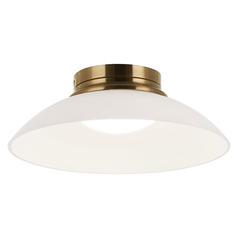 Matteo Lighting Luna Aged Gold Brass LED Flushmount Light