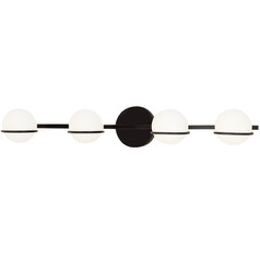 Justice Design Centric 4-Light Bath Bar Black Opal
