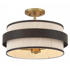 Minka Lavery Tom Wright Harbor Wrap Dark Bronze & Painted Legacy Brass Semi-Flushmount Light