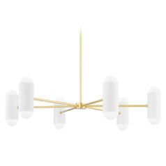 Mitzi Leigh Aged Brass 12-Light Chandelier White