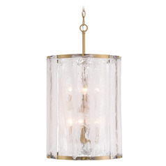 Minka Lavery Veil Legacy Brass Pendant Light with Cylindrical Shade